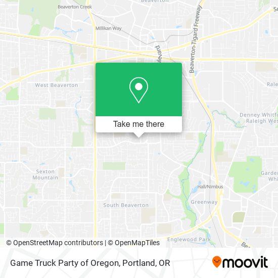 Mapa de Game Truck Party of Oregon