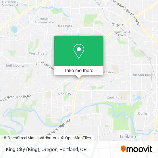 King City (King), Oregon map