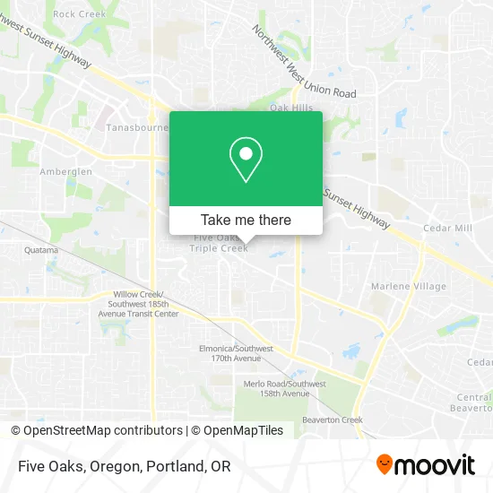 Five Oaks, Oregon map
