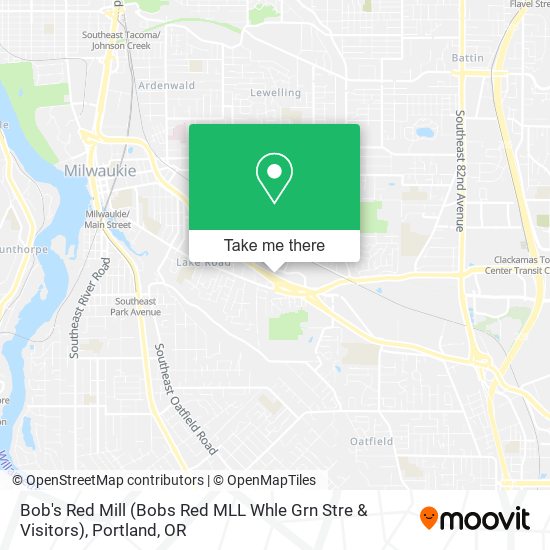 Mapa de Bob's Red Mill (Bobs Red MLL Whle Grn Stre & Visitors)