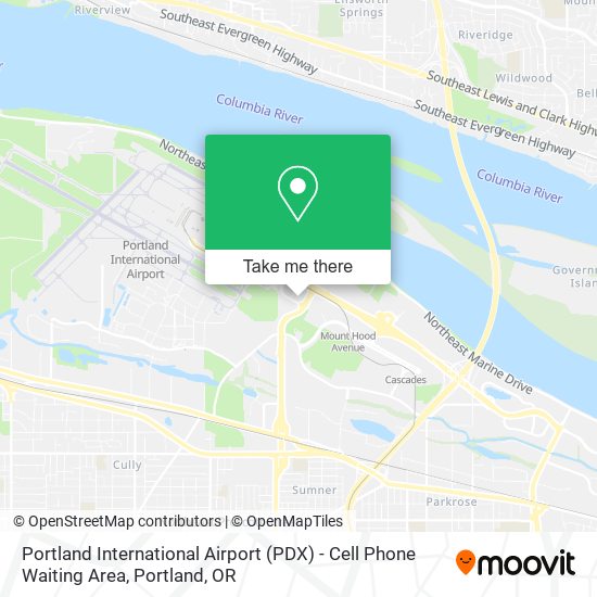 Mapa de Portland International Airport (PDX) - Cell Phone Waiting Area