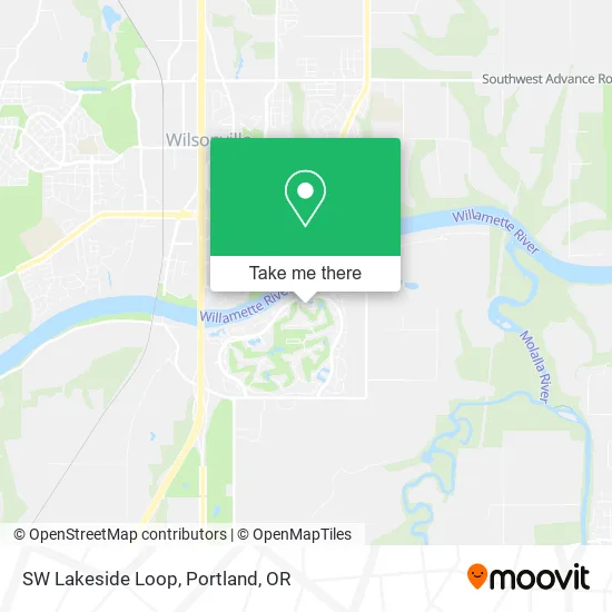 SW Lakeside Loop map