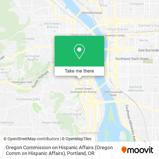 Mapa de Oregon Commission on Hispanic Affairs