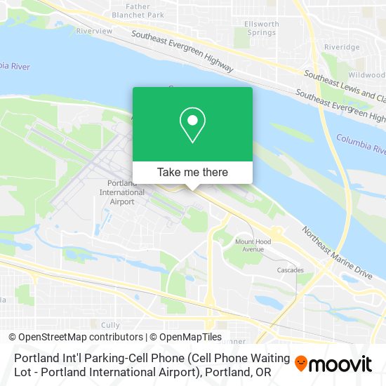 Mapa de Portland Int'l Parking-Cell Phone (Cell Phone Waiting Lot - Portland International Airport)