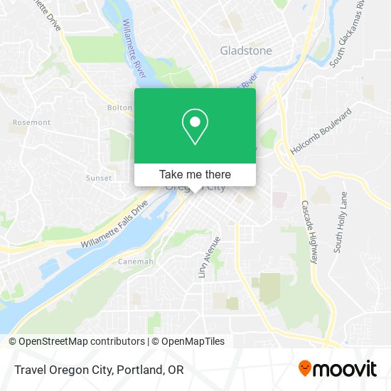 Mapa de Travel Oregon City