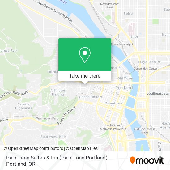 Mapa de Park Lane Suites & Inn (Park Lane Portland)