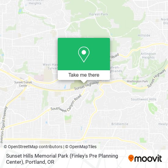Mapa de Sunset Hills Memorial Park (Finley's Pre Planning Center)