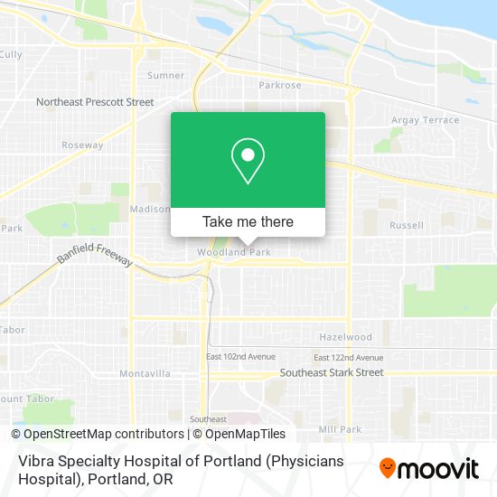 Mapa de Vibra Specialty Hospital of Portland (Physicians Hospital)