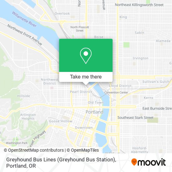 Mapa de Greyhound Bus Lines (Greyhound Bus Station)