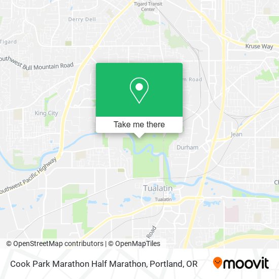 Cook Park Marathon Half Marathon map