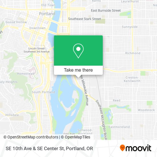 Mapa de SE 10th Ave & SE Center St
