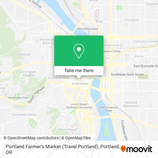 Mapa de Portland Farmer's Market (Travel Portland)