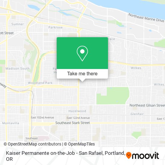 Mapa de Kaiser Permanente on-the-Job - San Rafael