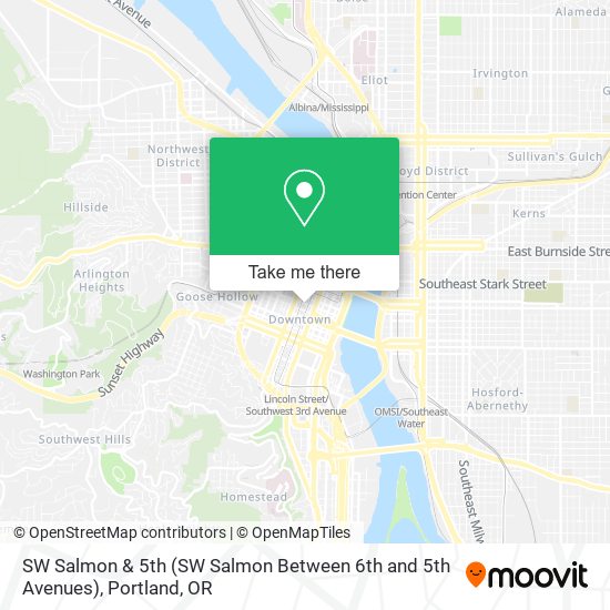 SW Salmon & 5th (SW Salmon Between 6th and 5th Avenues) map