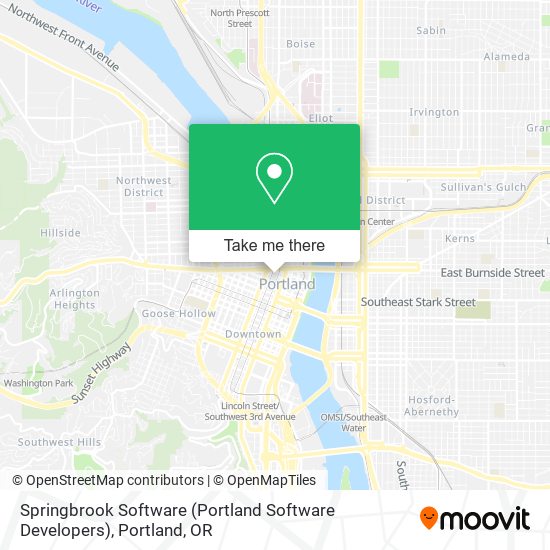 Mapa de Springbrook Software (Portland Software Developers)