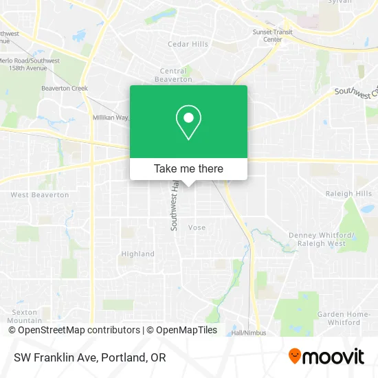 SW Franklin Ave map