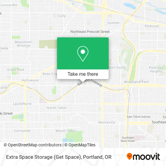 Extra Space Storage (Get Space) map