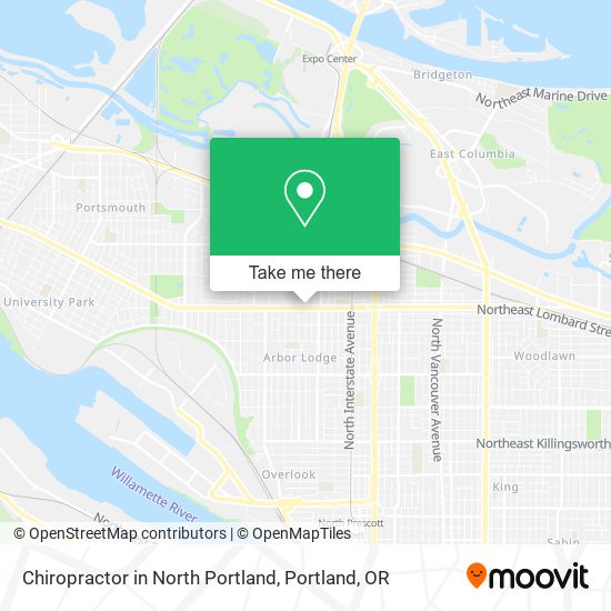 Chiropractor in North Portland map