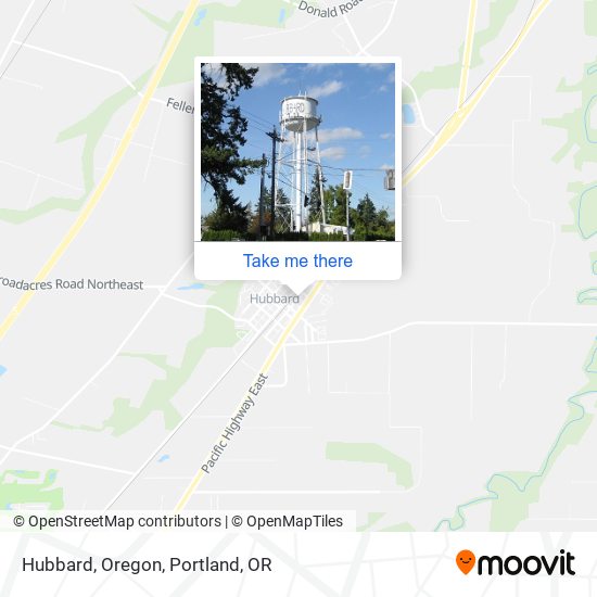 Mapa de Hubbard, Oregon