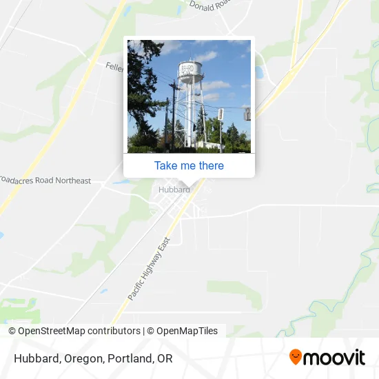 Mapa de Hubbard, Oregon