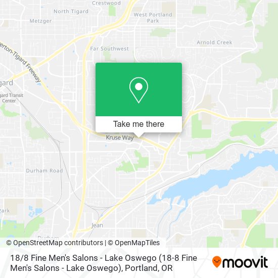 18 / 8 Fine Men's Salons - Lake Oswego map