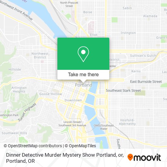 Dinner Detective Murder Mystery Show Portland, or map