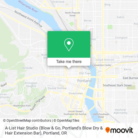 A-List Hair Studio (Blow & Go, Portland's Blow Dry & Hair Extension Bar) map