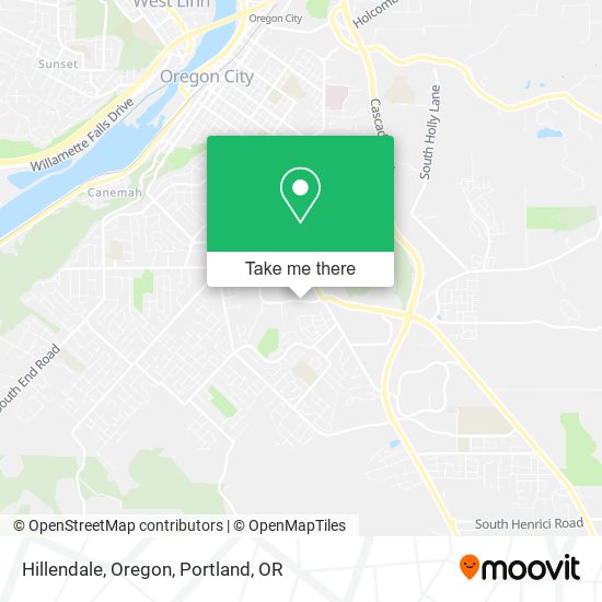 Hillendale, Oregon map