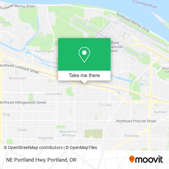 NE Portland Hwy map