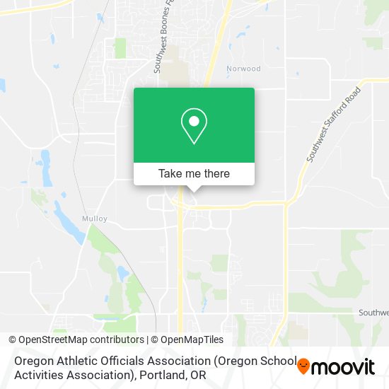 Mapa de Oregon Athletic Officials Association (Oregon School Activities Association)