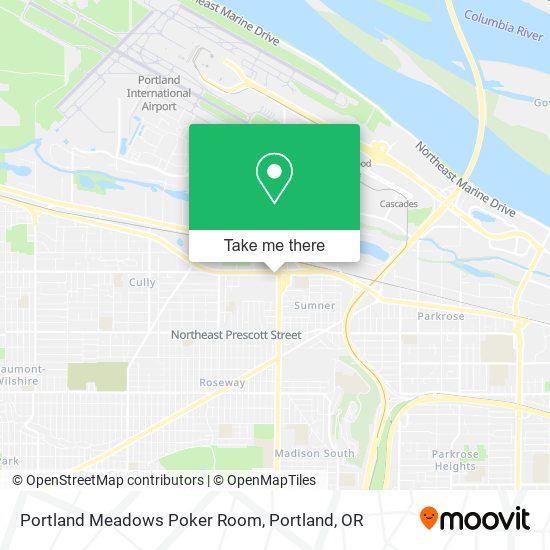 Portland Meadows Poker Room map