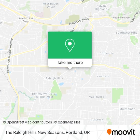 The Raleigh Hills New Seasons map