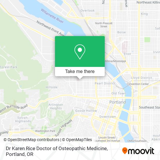 Dr Karen Rice Doctor of Osteopathic Medicine map