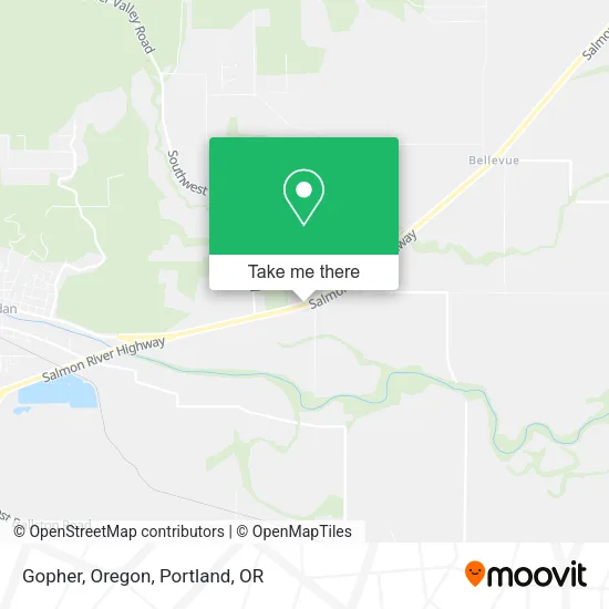 Gopher, Oregon map
