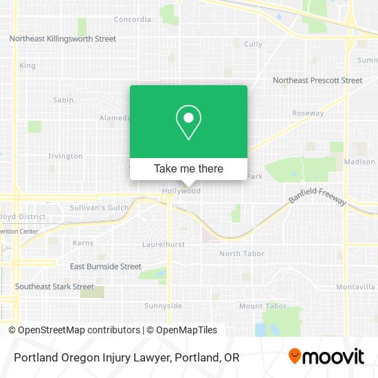 Mapa de Portland Oregon Injury Lawyer