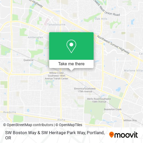 Mapa de SW Boston Way & SW Heritage Park Way