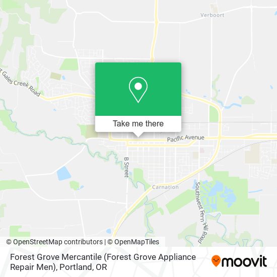 Mapa de Forest Grove Mercantile (Forest Grove Appliance Repair Men)