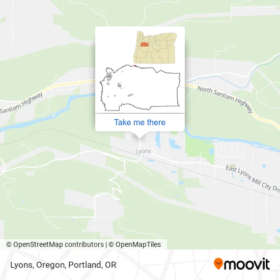 Lyons, Oregon map