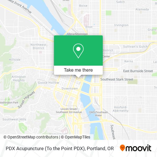 Mapa de PDX Acupuncture (To the Point PDX)