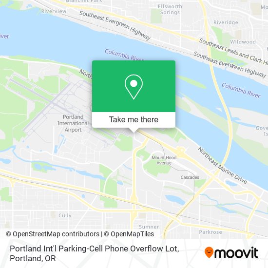 Portland Int'l Parking-Cell Phone Overflow Lot map