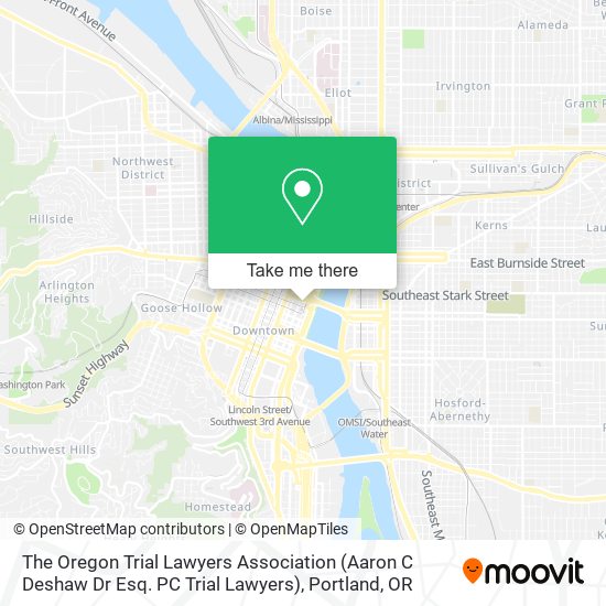 Mapa de The Oregon Trial Lawyers Association (Aaron C Deshaw Dr Esq. PC Trial Lawyers)