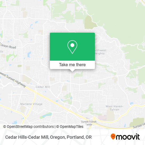 Mapa de Cedar Hills-Cedar Mill, Oregon