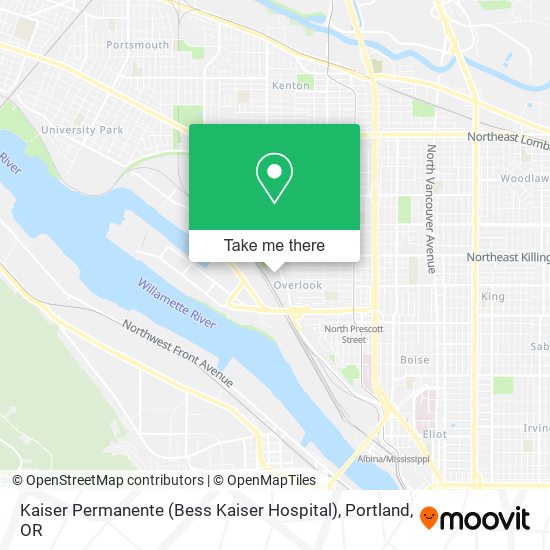 Mapa de Kaiser Permanente (Bess Kaiser Hospital)