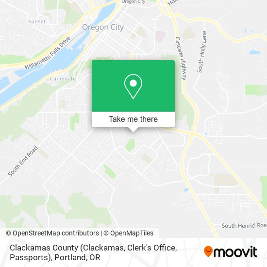 Clackamas County (Clackamas, Clerk's Office, Passports) map