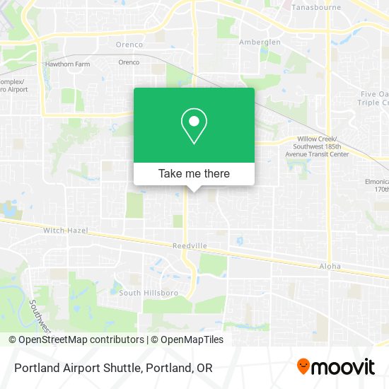 Portland Airport Shuttle map