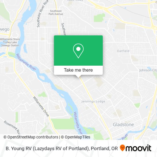 B. Young RV (Lazydays RV of Portland) map