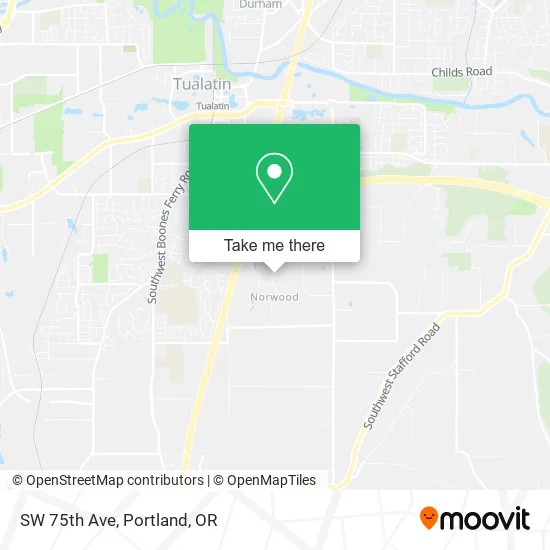SW 75th Ave map