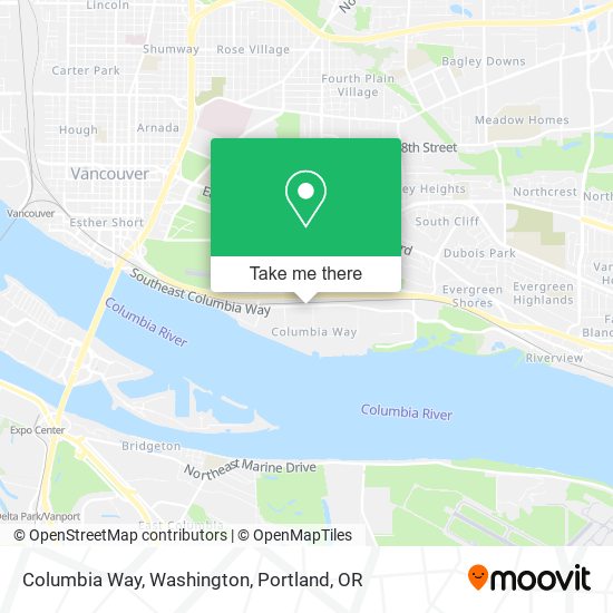 Columbia Way, Washington map