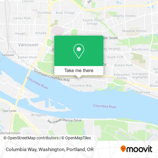 Mapa de Columbia Way, Washington
