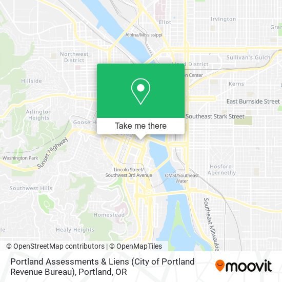 Mapa de Portland Assessments & Liens (City of Portland Revenue Bureau)